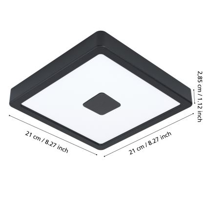 Eglo 90283 - Plafonnier LED d'extérieur LED/17W/230V IP44 noir