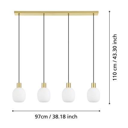 Eglo - Suspension filaire 4xE27/40W/230V