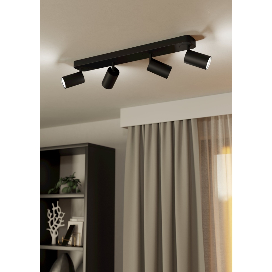 Eglo - Spot LED à intensité variable RGBW 4xGU10/4,9W/230V noir