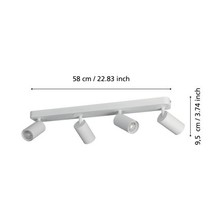 Eglo - Spot LED RGBW à intensité variable 4xGU10/4,9W/230V blanc
