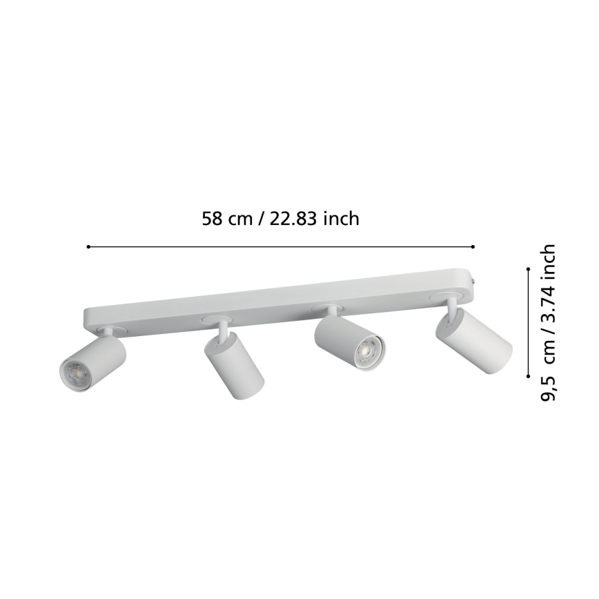 Eglo - Spot LED RGBW à intensité variable 4xGU10/4,9W/230V blanc