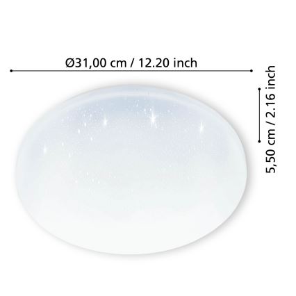 Eglo - Plafonnier LED salle de bain LED/18W/230V IP44