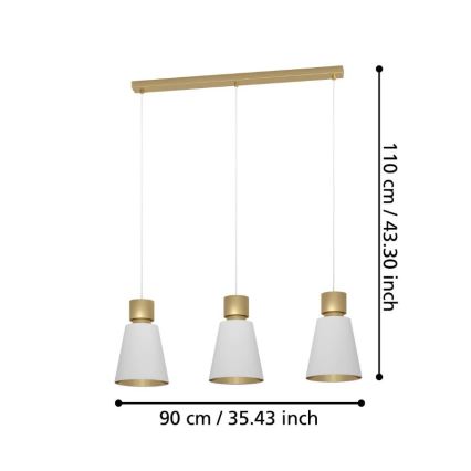 Eglo - Suspension filaire 3xE27/40W/230V