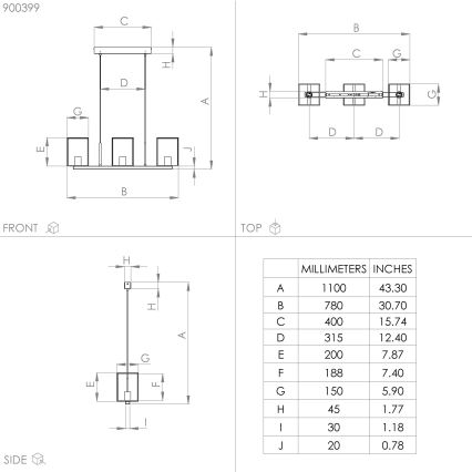 Eglo - Suspension filaire 3xE27/40W/230V