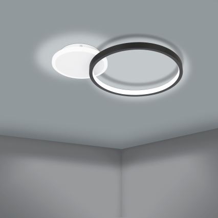 Eglo - Plafonnier LED à intensité variable GAFARES LED/15W/230V noir + Télécommande