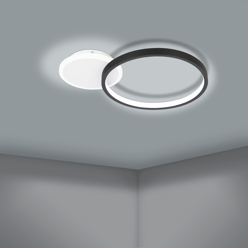 Eglo - Plafonnier LED à intensité variable GAFARES LED/15W/230V noir + Télécommande