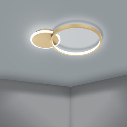 Eglo - Plafonnier à intensité variable LED/15W/230V doré + télécommande