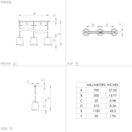 Eglo - Suspension filaire 3xE27/40W/230V