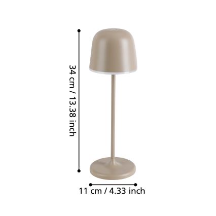 Eglo - LED à intensité variable extérieur rechargeable lampe LED/2,2W/5V 1800mAh beige IP54