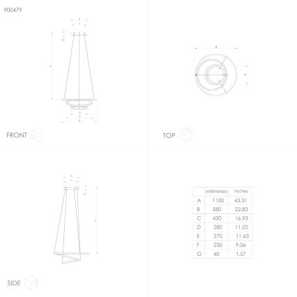 Eglo - Suspension filaire à intensité variable LED/43,2W/230V noir