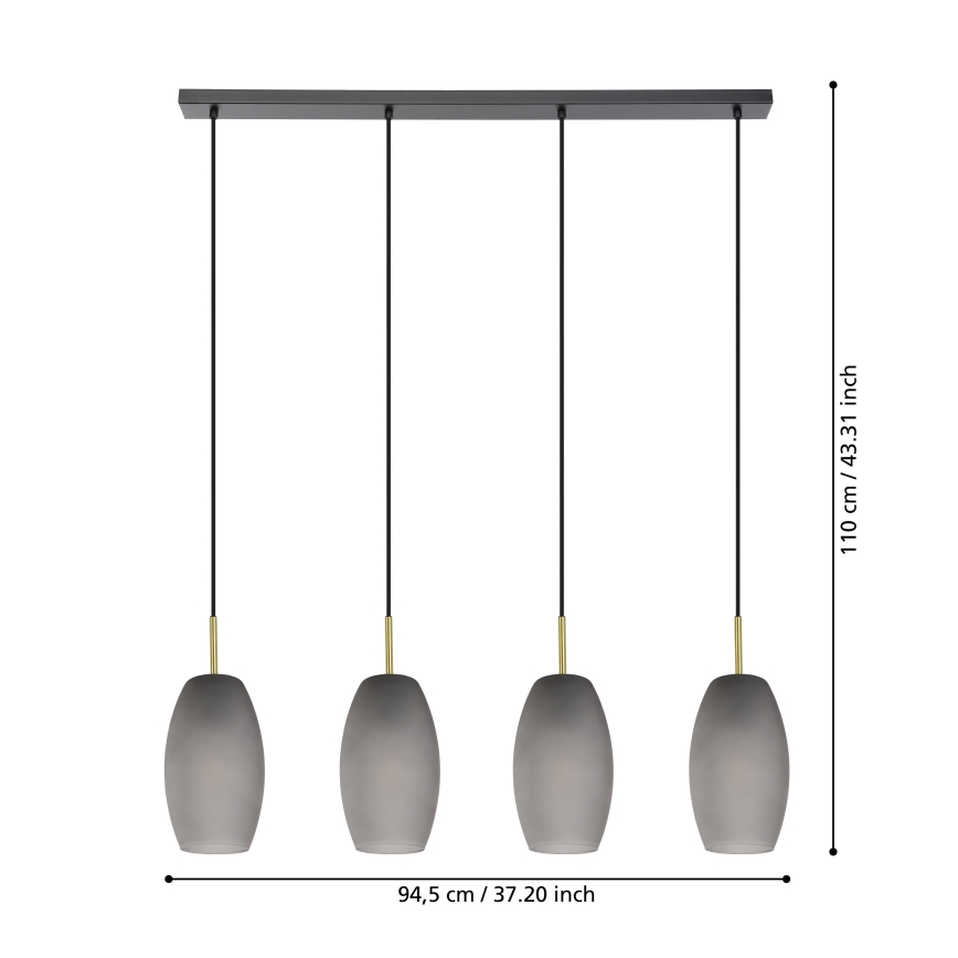 Eglo - Suspension filaire 4xE27/40W/230V