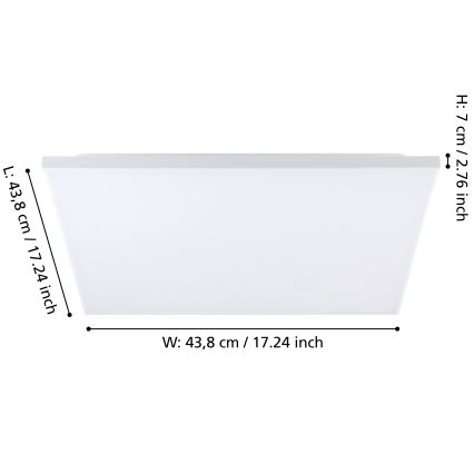 Eglo - Plafonnier LED RGBW à intensité variable LED/20,5W/230V 3000-6500K + télécommande