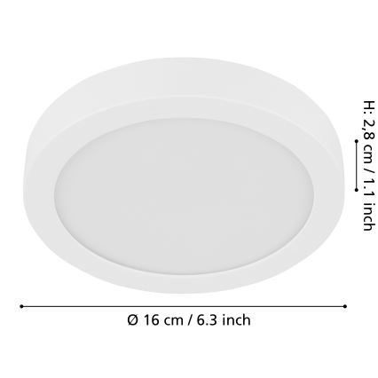 Eglo - Plafonnier LED dimmable LED/11W/230V blanc Ø 16 cm