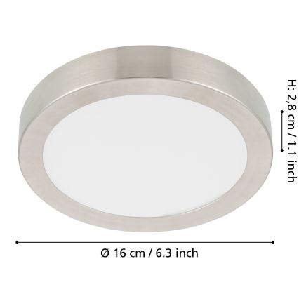 Eglo - Plafonnier LED dimmable LED/11W/230V chrome mat Ø 16 cm