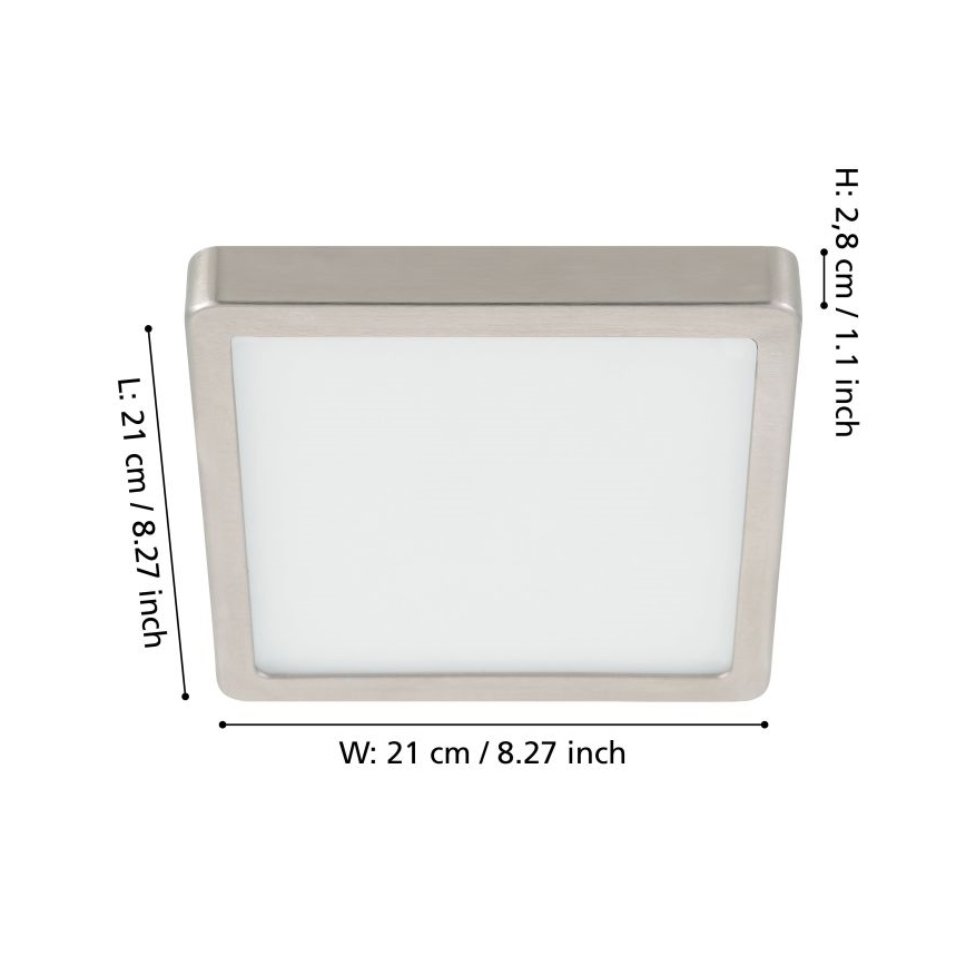 Eglo - Plafonnier LED dimmable LED/17W/230V chrome mat 21x21 cm