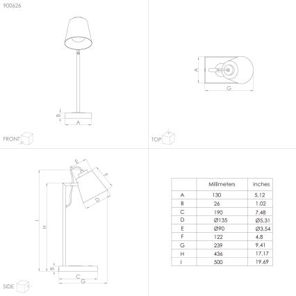 Eglo - Lampe à intensité variable avec charge sans fil LED/5,5W/230V