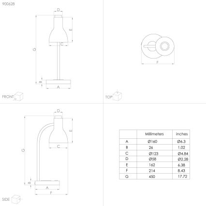 Eglo - Lampe à intensité variable avec charge sans fil LED/5,5W/230V