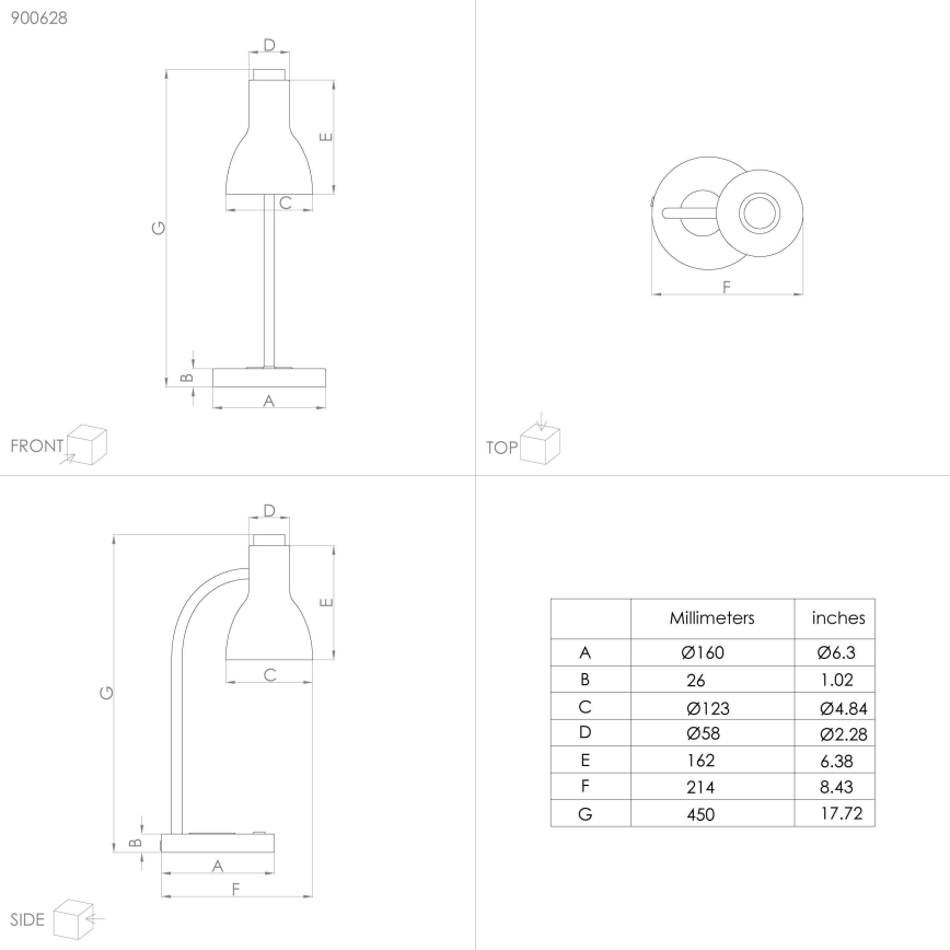 Eglo - Lampe à intensité variable avec charge sans fil LED/5,5W/230V
