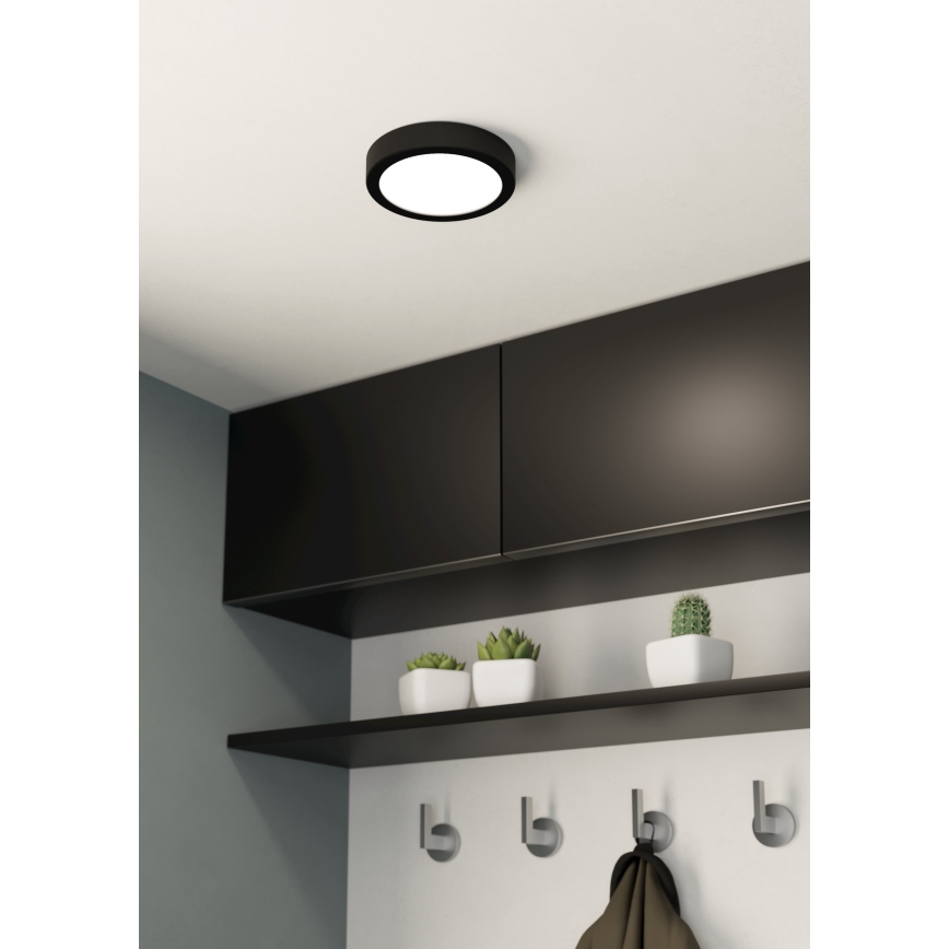 Eglo - Plafonnier LED pour salle de bains LED/11W/230V IP44 noir Ø 16 cm