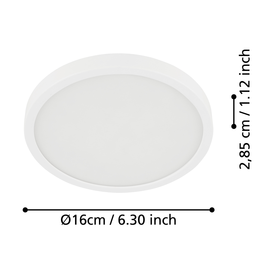 Eglo - Plafonnier LED pour salle de bains 11W/230V IP44 blanc Ø 16 cm