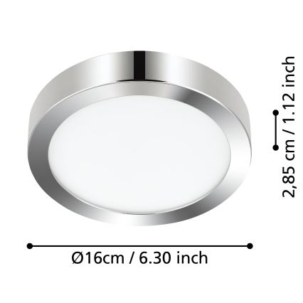 Eglo - Plafonnier LED pour salle de bains LED/11W/230V IP44 chrome brillant Ø 16 cm