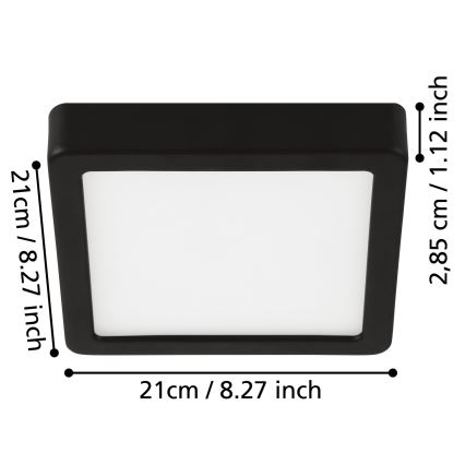 Eglo - Plafonnier LED pour salle de bains LED/17W/230V IP44 chrome brillant 21x21 cm