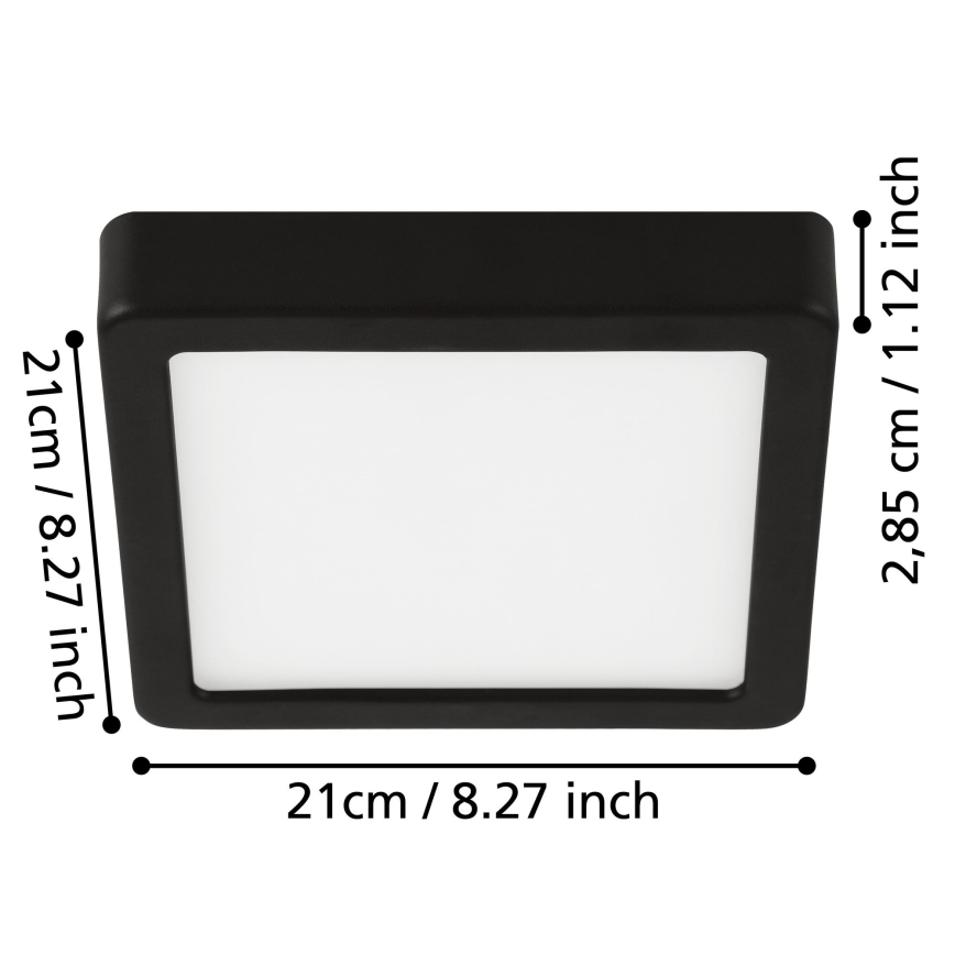 Eglo - Plafonnier LED pour salle de bains LED/17W/230V IP44 chrome brillant 21x21 cm