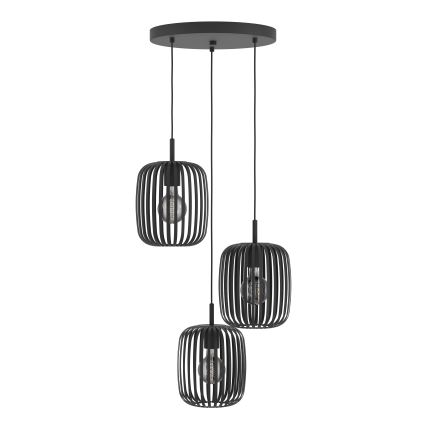 Eglo - Suspension filaire 3xE27/40W/230V noir