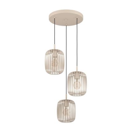 Eglo - Suspension filaire 3xE27/40W/230V beige