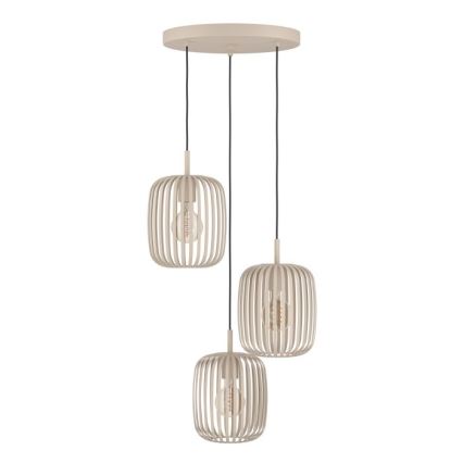 Eglo - Suspension filaire 3xE27/40W/230V beige