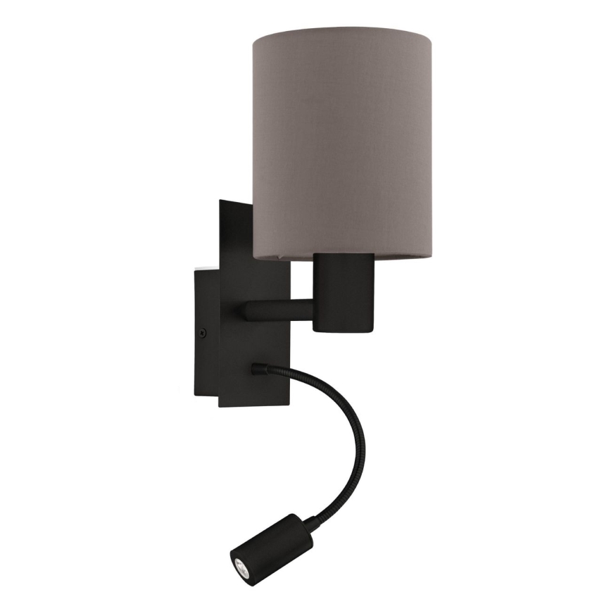 Eglo - Luminaire flexible 1xE27/40W/230V + LED/3,8W marron