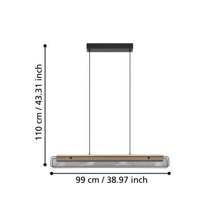 Eglo - Suspension filaire RGBW à intensité variable LED/34W/230V 2700-6500K
