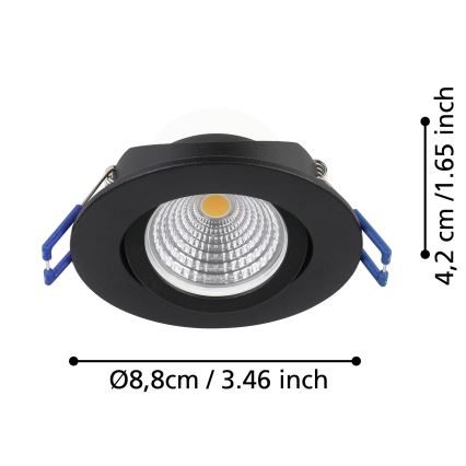 Eglo - LOT 3x Luminaire LED encastrable à intensité variable SALICETO LED/6W/230V