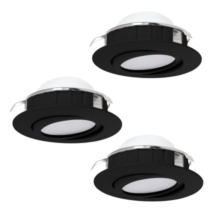 Eglo - LOT 3x Luminaire LED encastrable à intensité variable PINEDA LED/5,5W/230V