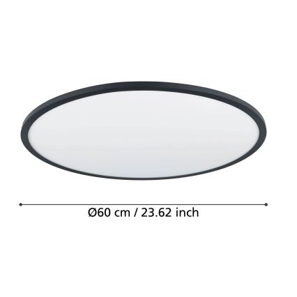 Eglo - Plafonnier à intensité variable LED LED/41W/230V d. 60 cm noir