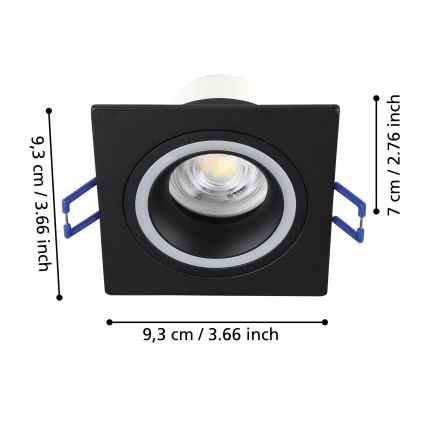 Eglo - LED RGBW Luminaire encastrable à intensité variable LED/4,7W/230V noir