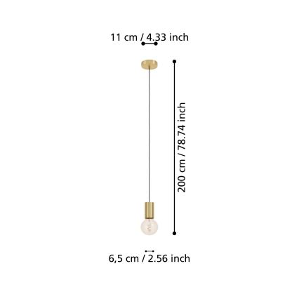 Eglo - Suspension filaire 1xE27/40W/230V doré