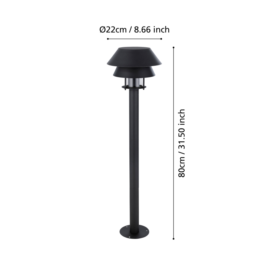 Eglo - Lampadaire d'extérieur 1xE27/40W/230V 80 cm IP65