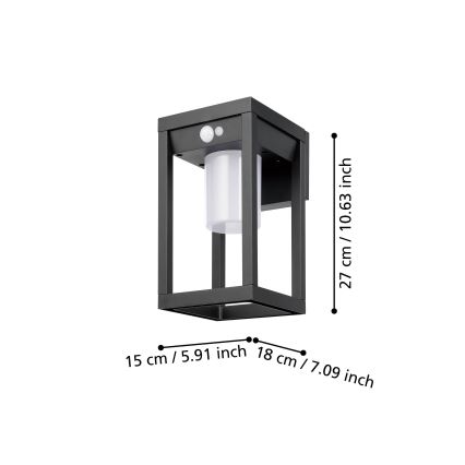 Eglo - Applique murale solaire LED avec capteur LED/3,7W/3,7V 2000 mAh IP44