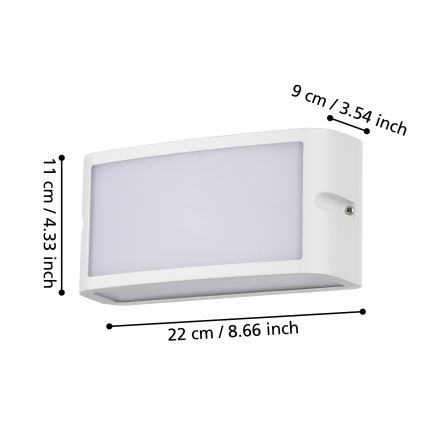 Eglo - Applique murale LED extérieure LED/10,5W/230V blanc IP54