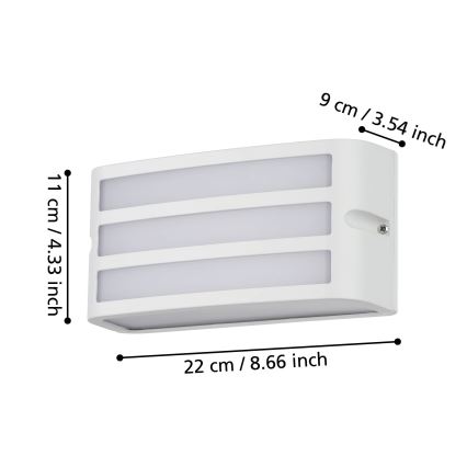 Eglo - Applique murale extérieure 1xE27/40W/230V blanc IP54