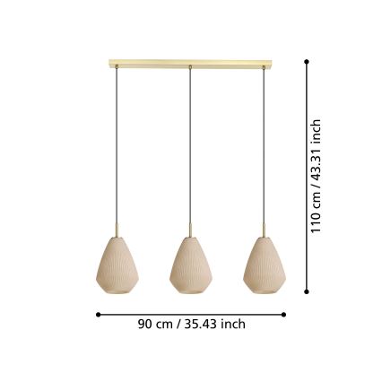 Eglo - Suspension filaire 3xE27/40W/230V