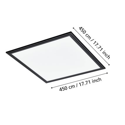 Eglo - Plafonnier LED/21,5W/230V 45x45 cm noir