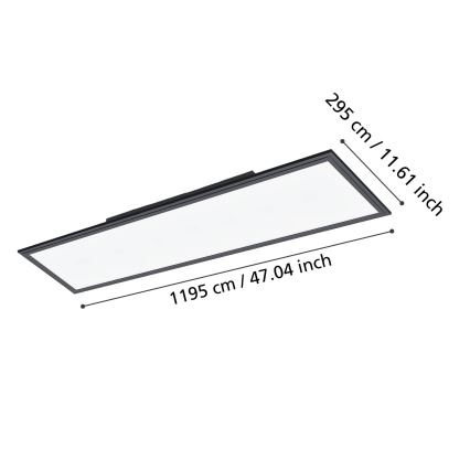 Eglo - Plafonnier LED/33W/230V 120x30 cm noir