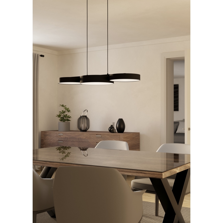 Eglo - LED RGBW Suspension filaire à intensité variable 3xLED/7,5W/230V 2700-6500K noir