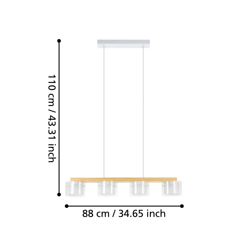 Eglo - Suspension filaire RGBW à intensité variable 4xLED/3,7W/230V 2700-6500K
