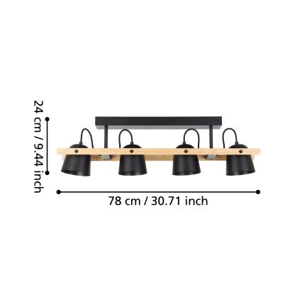 Eglo - Plafonnier RGBW à intensité variable 4xLED/3,7W/230V 2700-6500K