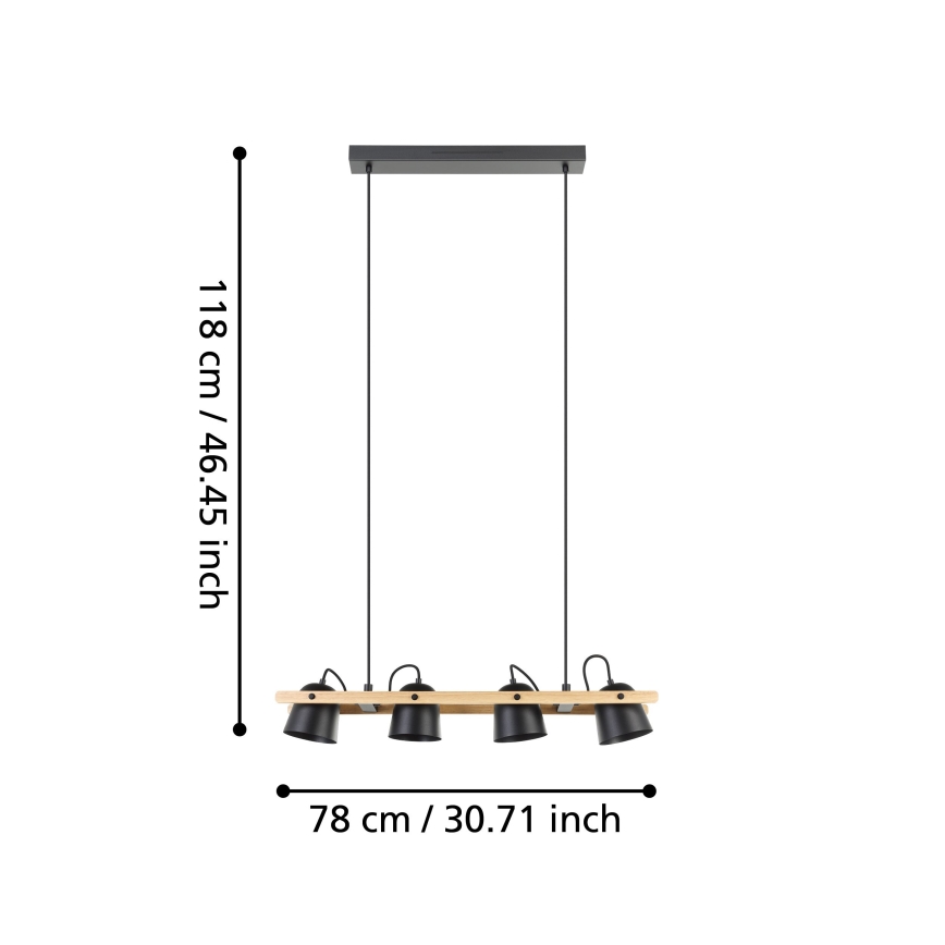 Eglo - Suspension filaire RGBW à intensité variable 4xLED/3,7W/230V 2700-6500K