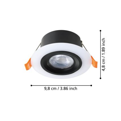 Eglo - Luminaire encastrable LED/4,8W/230V noir