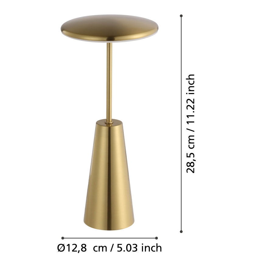 Eglo - Lampe d'extérieur tactile à intensité variable LED/2,8W/5V 2400K/3000K/4000K 5200 mAh IP54 doré
